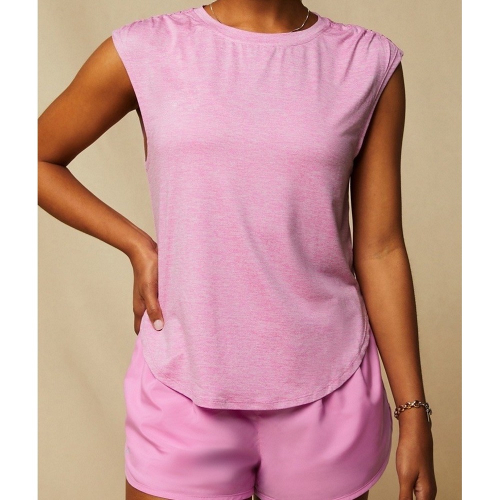 NWOT Women's Fabletics Dry Flex Tunic Tank Top Pink Sunset Heather - Small
